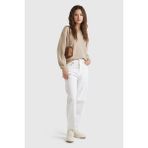 United Colors Of Benetton Sütlü Kahve Kadın / Kız KDN_%100 Merino Ribana Detaylı Bisiklet Yaka Kazak Model Kodu: ( 1002D10BG562) - Kahverengi
