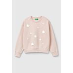 United Colors Of Benetton Toz Pembe Kadın / Kız Kj_önü Kalpli Payetli Düşük Omuz Bisiklet Yaka Sweatshirt Model Kodu: 3J73C10M43V5 - 10 - 11 Yaş