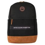 United Colors Of Benetton Üç Bölmeli Retro Erkek Çocuk Sırt Çantası - Siyah - Günlük Okul Seyahat