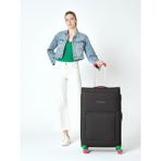 United Colors Of Benetton Ultra Light Hafif Lüx Kumaş Büyük Boy Valiz Siyah BNT2800