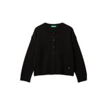 United Colors of Benetton Üniseks Çocuk Maglia Coreana M/L 126wc500x Örgü Ceket, Siyah, 150