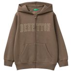 United Colors of Benetton Üniseks çocuk örgü ceket, Kahverengi, 130