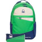 United Colors Of Benetton Unisex Genç Lise Üniversite 2'li Okul Seti Okul Çantası ve Kalemlik Seti 1311315 - Yeşil