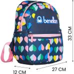 United Colors Of Benetton Unıted Colors Of Benetton Mini Kalp Kız Çocuk Anaokul Çantası 13027 Lacivert 33x27x12 cm
