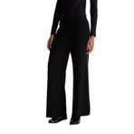 United Colors of Benetton Viskoz Karışımlı Beli Lastikli Geniş Paça Pantolon, XL, 125A17Q3DF013, Siyah, Kadın