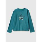 United Colors Of Benetton Yeşil Kız Çocuk Payetli T-Shirt 3ATNC10RG - Su Yeşili
