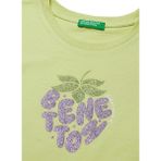 United Colors Of Benetton Yeşil Kız Çocuk Simli T-Shirt 3I1XC10S6 - Sarı - 10 - 11 Yaş