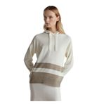 United Colors of Benetton Yün Kaşmir Kapüşonlu Kazak, xl, 125A102HE203V, Ekru, Kadın
