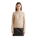United Colors of Benetton%100 Kaşmir Yuvarlak Yaka Kazak, xs, 125A1033D107P, Ekru, Kadın