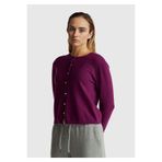 United Colors of Benetton%100 Merino Bisiklet Yaka Hırka, s, 125A1002D501U, Mürdüm, Kadın
