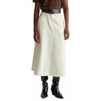 United Colors of Benetton%100 Pamuk Kadife Kloş Fermuarlı Midi Etek, 36, 125A494BD0058, Krem, Kadın
