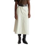 United Colors of Benetton%100 Pamuk Kadife Kloş Fermuarlı Midi Etek, 42, 125A494BD0058, Krem, Kadın