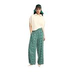 United Colors of Benetton%100 Viskon Rahat Kesim Beli Lastikli Cepli Pantolon, l, 125A4HUUDF0AP, Yeşil, Kadın