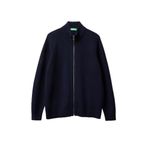 United Colors of Benetton%100 Yün Fermuarlı Hırka, S, 125A1006U501C, Lacivert, Erkek