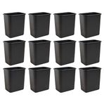 United Solutions 7 Galon / 28 Quart Yer Tasarruflu Çöp Sepeti, Masa Altına ve Küçük, Ticari, Mutfak, Ev Ofis ve Yatakhanede Dar Alanlar, Temizlemesi Kolay, 12'li Paket, Siyah