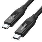 Unitek C14100BK-0.8M - USB 4 (USB-IF sertifikalı) 100W PD 8K @ 60Hz ve 40Gbps / TPE Malzeme / 30AWG kalaylı bakır kablo/siyah