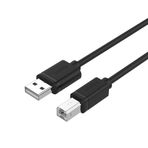 UNITEK Kablo USB A - USB B (erkek-erkek) I 2 metre, standart USb 2.0, PVC, 28AWG,%100 bakır, siyah I yazıcı/yazıcı kablosu için veri kablosu PC, Notebook ile uyumlu