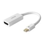 UNITEK Mini DisplayPort HDMI adaptörü - Thunderbolt 1/2 (Mini DP) HDMI 1.4 soket adaptörü sinyal dönüştürücü │ 4K, 20 cm kablo, beyaz │ Macbook Air, Pro, iMac, Lenovo Thinkpad vb. ile uyumlu