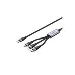Unitek Type-C 3in1 Lightning USB-C Micro USB Çoklu Şarj Kablosu 20W 1,5M