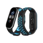 Universal 126299854 Mi Band 4 Spor Delikli Kordon Saat Değildir - Siyah-Turkuaz - Noth-856521 1 Adet
