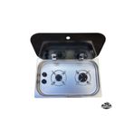 Universal 2 Gözlü Cam Kapaklı Ocak 53 X 32.5 X 10 Cm ÜNİVERSAL Yatek Karavan Tekne