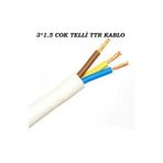 Universal 3X1,5 Mm2 Ttr H05W-F Beyaz Kablo Öznur