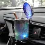 Üniversal 7 Renkli Rgb Led Işıklı Lüx Oto Küllük Kapaklı Spor Araç İçi Küllük Araba Küllüğü 00 Şüscaroto Aksesuar
