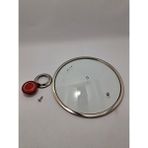 Unıversal Cam Kapak 24 cm ve Tutamağı - ELMA ŞEKERİ KIRMIZI