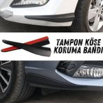 Üniversal Her Araca Uyumlu Esnek Tampon Köşesi Koruma Bandı Tampon Köşe Koruyucu Şerit Yumuşak Bant 2 Parça Siyah 35 Cm 00 Şüscaroto Aksesuar
