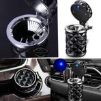 Universal Kristal Pirlanta Tas Gorunumlu Mavi Led Isikli Lux Oto Kulluk Kapakli Spor Arac Ici Kulluk Araba Kullugu Siyah