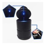 Üniversal Mavi Led Işıklı Spor Oto Küllük Kapaklı Araç İçi Küllük Araba Küllüğü Siyah