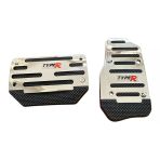 Universal Otomatik Metal Pedal Seti 2 Parça Krom Siyah
