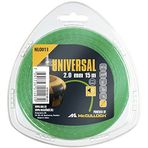 Universal Sessiz çim biçme misinası 2.0 mm x 15 m, NLO013: Çim biçme makinesi için yedek misina, uzunluk 15 m, iplik çapı 1,3 mm, sessiz çalışma için patentli teknoloji (ürün no. 00057-76.163.13)