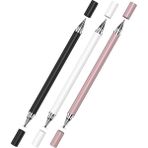 Universal Telefon Tablet iPad 2in1 Disk Uçlu Stylus Pen Dokunmatik Kalem - AL3463 (Beyaz)