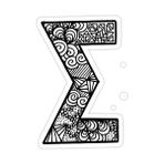 Universal Zentangle Sigma Sticker Araba Oto Arma Duvar Sticker Ev Dekoratif Çıkartma 15 cm - Renkli - 15 x 15 cm