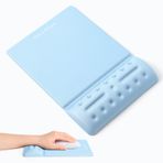 univo colors Bilek Desteği ile Mavi Mouse Pad Ergonomik Bilek Dinlenme Jel Bilek Pedi Fare Bilgisayar Dizüstü Masası Ofis Oyun Masaüstü Kaymaz Taban Yumuşak Bellek Köpük Fiber Sevimli Jel Dinlenme