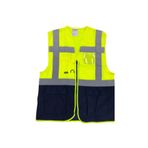 uniwest UW-216 Cepli Mühendis Yönetici Yeleği Sarı Lacivert Ve Turuncu Lacivert