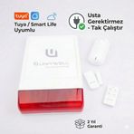 Uniywell LB-08WF Kablosuz Akıllı Ev ve Ofis Alarm Seti - Tuya Uyumlu, Telefondan Kontrollü (Tak-Çalıştır)