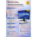 Uniywell UNW-M22 22 İnç 75Hz LED Monitör - HDMI + VGA Girişli, HD Ready Ofis, Ev ve Güvenlik Kamerası Monitörü