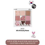UNLEASHIA Glitterpedia Eye Palette Toz Göz Farı 9 Renk Pembe Tonları Vegan Mat Işıltılı 6.6 gr Günlük ve Gece