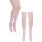 Unlimited Legwear 2li Kalp ve Fiyonkdesenli Pembe Dantel File Çocuk Külotlu Çorap 5-8 Yaş - 5 - 8 Yaş
