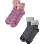 Unlimited Legwear 2li Pembe/siyah Kalın Kışlık Bileği Pofuduk Kadın Bot Çorabı - 36 - 40 - Pembe - Siyah