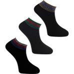 Unlimited Legwear 3lü Bileği Simli Kısa Soket Çorap Seti - 36 - 40 - Renkli