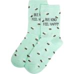 Unlimited Legwear Bee Kind Feel Happy Arı Desenli Mint Yeşil Kadın Soket Çorap - 36 - 40