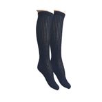 UNLIMITED LEGWEAR Delikli Örgülü Lacivert Dizaltı Kadın Çorabı