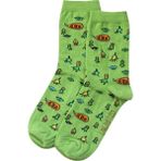 Unlimited Legwear Hayal Gücü Merkezi Derneği Çocukarın Çizimlerinden Uzaylılar ve Ananas Yeşil Kadın Çorabı - 36 - 40