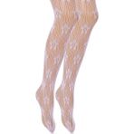 Unlimited Legwear Minik Çiçek Desenli Pembe Dantel File Çocuk Külotlu Çorap 1-4 Yaş - 1 - 4 Yaş