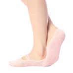 UNLIMITED LEGWEAR Toz Pembe Yoga Pilates Ev Çorabı Tabanı Kaydırmaz Silikon Kaplı Babet Çorap