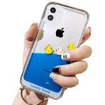 UnnFiko Sıvı Dondurma Kılıfı iPhone ile Uyumlu, Yaz Serisi 3D Sevimli Bataklık Kum Akan Yüzen Parlak Parlak Yumuşak Kılıf Kızlar Kadınlar için (Üç Ördek, iPhone 13 Pro Max)