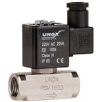 Unox 220 V Ac Paslanmaz Takoz Gövde Solenoid Valf Normalde Kapalı 1/2"(0-16 BAR)